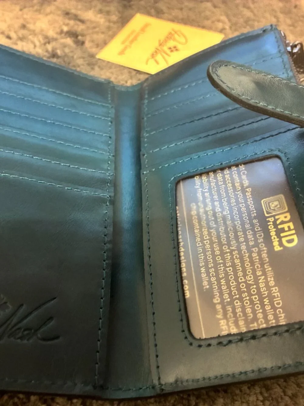 Patricia Nash Vintage Distress Nazari Blue Coral  Wallet